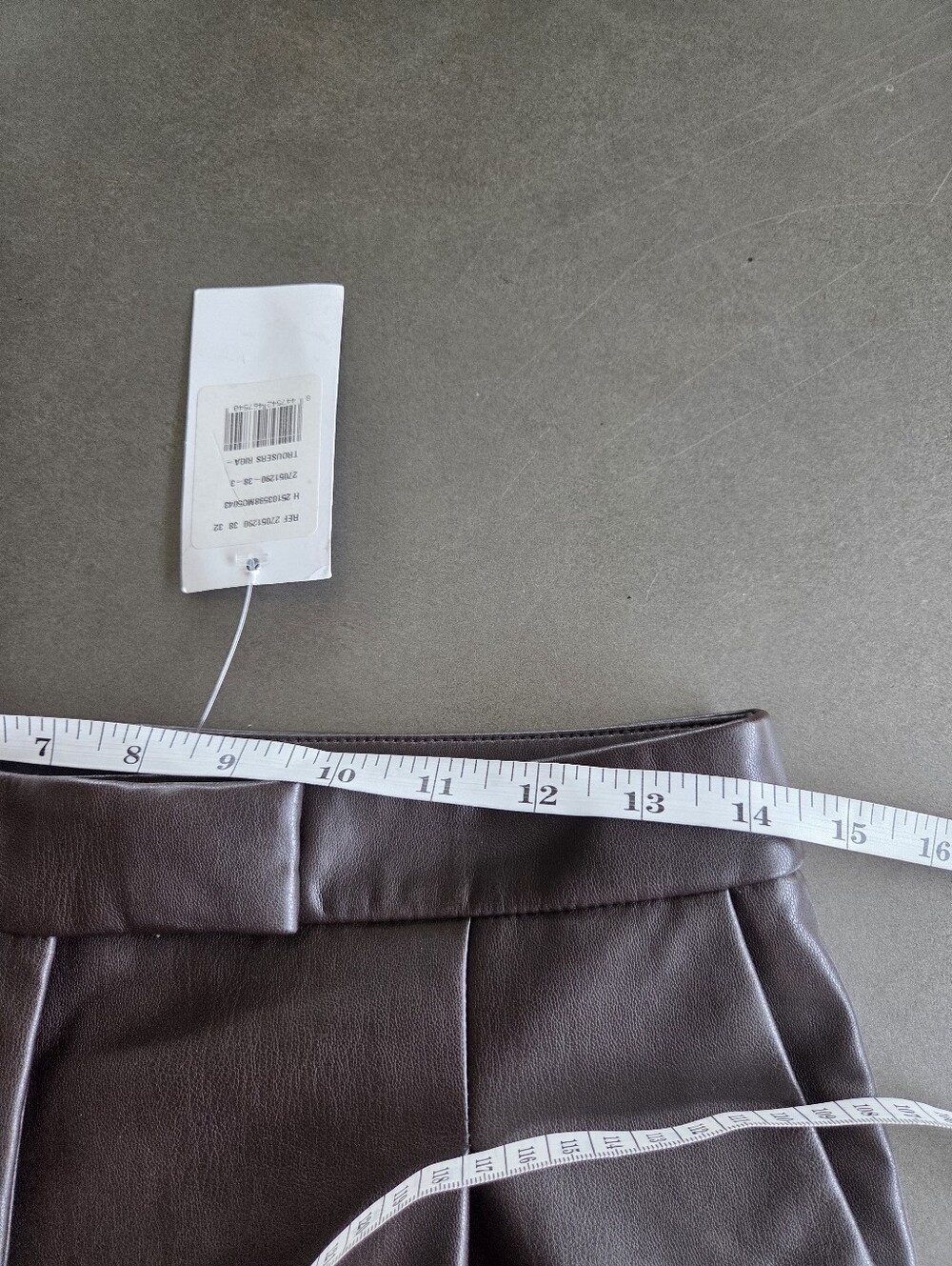 Mango Mng Womens Brown Riga Faux Leather Wide Leg Pants Size 6 NWT Office Fall - Picture 9 of 11